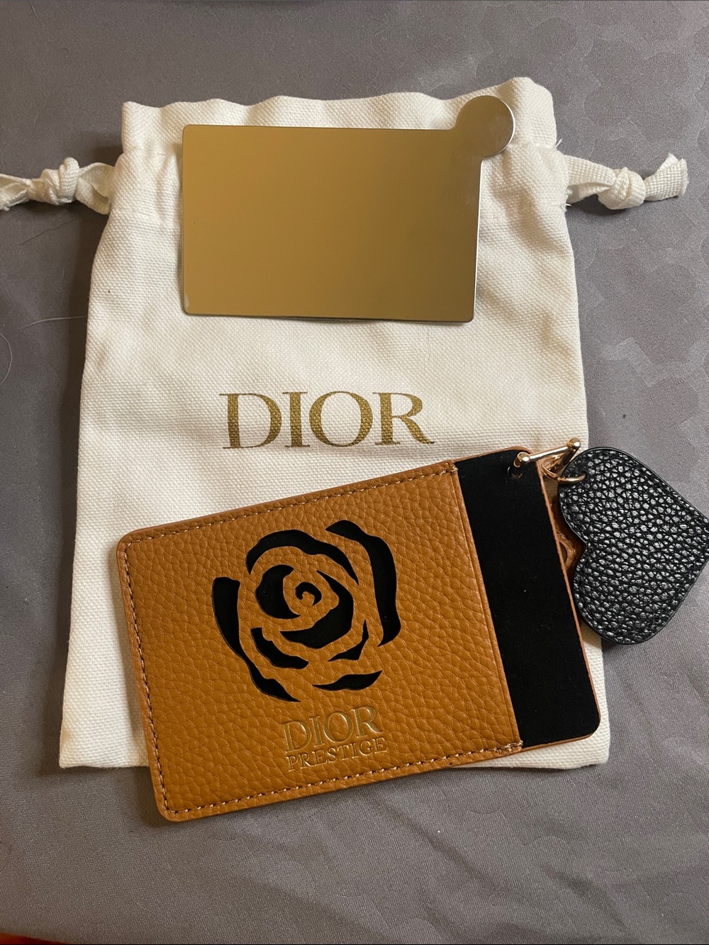 Dior Prestige Tan mirror Holder slim wallet
